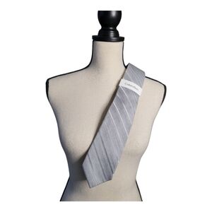 Calvin Kline Gray Striped silk blend Tie